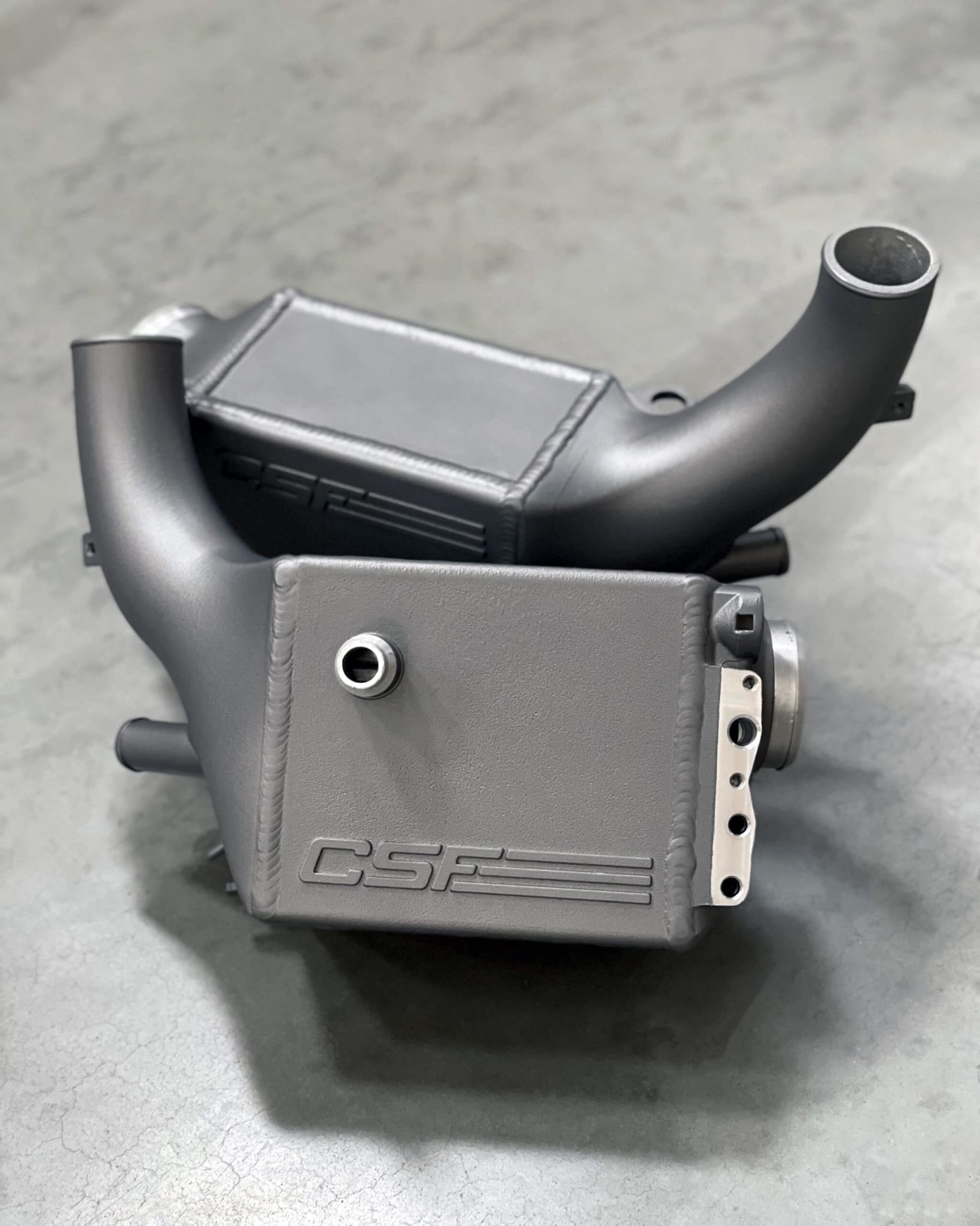 F90 M5 & F92 M8 High-Performance Charge Coolers in custom Heat Dispersion Thermal Coating - Space Grey